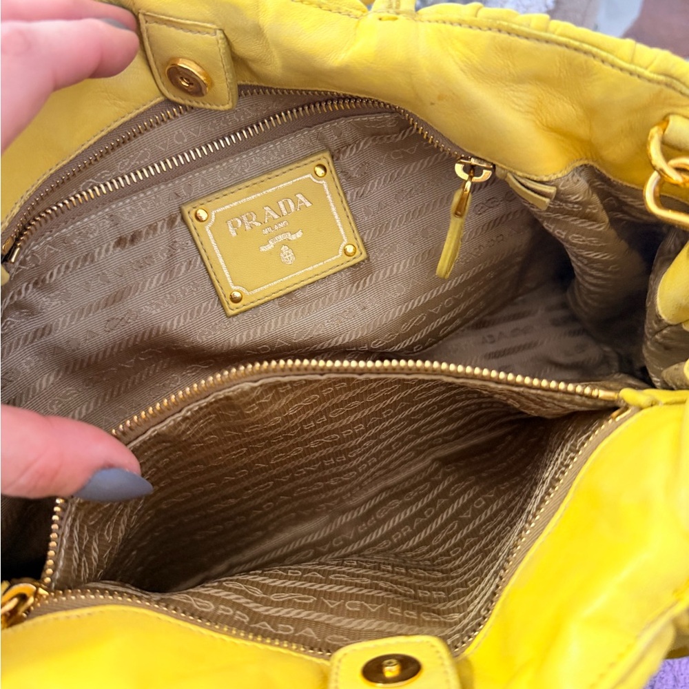 Prada Nappa Gaufre Leather Bag With Bow Accent - Picture 12 of 12